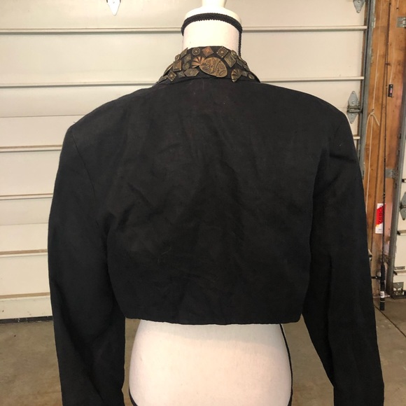 Vintage cropped linen jacket - Picture 4 of 4